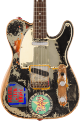 Kenmerkende elektrische gitaar Fender Custom Shop Joe Strummer Telecaster Masterbuilt Paul Waller Ltd - Super Heavy Relic Black o. 3-Color Sunburst