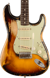 Kenmerkende elektrische gitaar Fender Custom Shop John Frusciante Stratocaster Masterbuilt Paul Waller - Heavy Relic 3-Color Sunburst