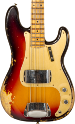 Solid body elektrische bas Fender Custom Shop 1958 Precision Bass #CZ573256 - Heavy relic 3-color sunburst