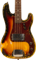 Solid body elektrische bas Fender Custom Shop 1962 Precision Bass Masterbuilt Denis Galuszka #R119482 - Heavy relic 3-color sunburst