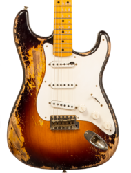 Elektrische gitaar in str-vorm Fender Custom Shop 70th Anniversary 1954 Stratocaster Masterbuilt Andy Hicks #4681 - Super heavy relic 2-color sunburst