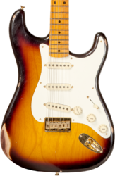 Elektrische gitaar in str-vorm Fender Custom Shop 1956 Stratocaster Hardtail Gold Hardware #CZ565119 - Relic faded 2-color sunburst