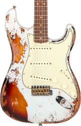 Elektrische gitaar in str-vorm Fender Custom Shop 1959 Stratocaster #CZ576124 - Super heavy relic sonic blue o. chocolate sunburst