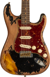 Elektrische gitaar in strat vorm Fender Custom Shop 1960 Stratocaster Roasted #CZ581210 - Super Heavy Relic Black o. 2-Color Sunburst