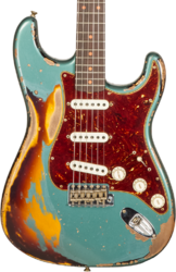 Elektrische gitaar in str-vorm Fender Custom Shop 1961 Stratocaster Roasted #CZ573502 - Super heavy relic sherwood green metallic o. 3-cs