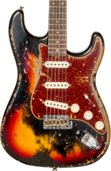 Elektrische gitaar in str-vorm Fender Custom Shop 1961 Stratocaster #CZ576153 - Super heavy relic black o. 3-color sunburst