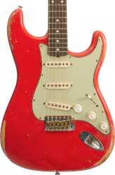 Elektrische gitaar in strat vorm Fender Custom Shop Stratocaster 1961 Masterbuilt Kyle McMillin #R132221 - Relic Fiesta red