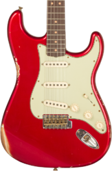 Elektrische gitaar in str-vorm Fender Custom Shop 1963 Stratocaster #CZ579406 - Relic Aged Candy Apple Red