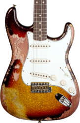 Elektrische gitaar in str-vorm Fender Custom Shop 1963 Stratocaster #R136169 - Super heavy relic sparkle 3-color sunburst 