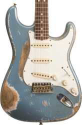 Elektrische gitaar in strat vorm Fender Custom Shop 1963 Stratocaster #R139911 - Relic Lake Placid Blue