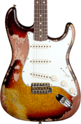 Elektrische gitaar in strat vorm Fender Custom Shop 1963 Stratocaster - Super heavy relic sparkle 3-color sunburst
