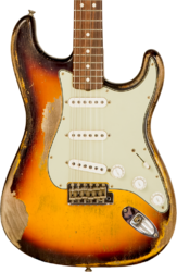 Elektrische gitaar in str-vorm Fender Custom Shop 1963 Stratocaster Masterbuilt Greg Fessler #R125321 - Relic 3-Color Sunburst