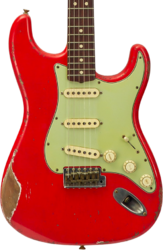 Elektrische gitaar in strat vorm Fender Custom Shop 1963 Stratocaster Masterbuilt Austin MacNutt #R144111 - Relic Fiesta red