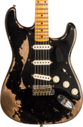 Elektrische gitaar in str-vorm Fender Custom Shop Poblano Stratocaster #CZ579424 - Super heavy relic black