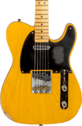 Televorm elektrische gitaar Fender Custom Shop 1952 Telecaster #R135225 - Relic aged buttercotch blonde