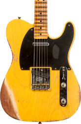 Televorm elektrische gitaar Fender Custom Shop 1952 Telecaster #R137046 - Heavy relic butterscotch blonde