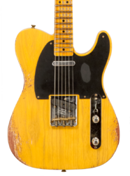 Televorm elektrische gitaar Fender Custom Shop 1952 Telecaster #R138660 - Heavy relic butterscotch blonde