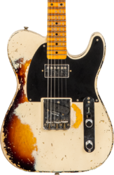 Televorm elektrische gitaar Fender Custom Shop 1957 Telecaster #R117579 - Heavy relic desert sand ov. sunburst