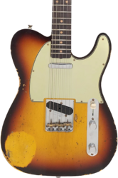 Televorm elektrische gitaar Fender Custom Shop 1960 Telecaster - Heavy relic chocolate 3-color sunburst