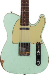 Televorm elektrische gitaar Fender Custom Shop 1963 Telecaster #CZ565334 - Relic faded surf green