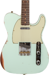 Televorm elektrische gitaar Fender Custom Shop 1963 Telecaster #CZ576010 - Relic aged surf green