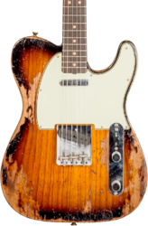 Televorm elektrische gitaar Fender Custom Shop 1963 Telecaster #R136206 - Super Heavy Relic 2-Color Sunburst