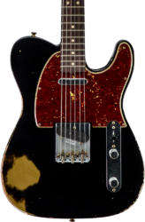 Televorm elektrische gitaar Fender Custom Shop 1963 Telecaster #R143447 - Black over hle gold