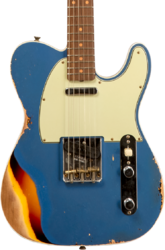 Televorm elektrische gitaar Fender Custom Shop 1960 Telecaster Custom #CZ579606 - Heavy Relic Lake Placid Blue o. 3-Color Sunburst