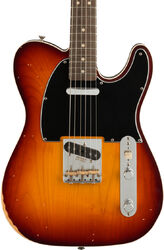Televorm elektrische gitaar Fender Jason Isbell Custom Telecaster (MEX, RW) - Road worn 3-color chocolate burst