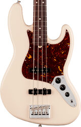 Solid body elektrische bas Fender American Professional Jazz Bass (USA, RW) - olympic white