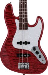 Solid body elektrische bas Fender Made in Japan Hybrid II Jazz Bass - Quilt red beryl