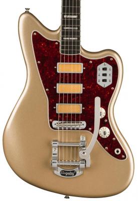 Solid body elektrische gitaar Fender Gold Foil Jazzmaster Ltd (MEX, EB) - Shoreline gold