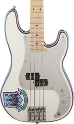 Solid body elektrische bas Fender Precision Bass Steve Harris (MEX, MN) - Olympic white whu fc crest