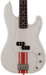 Solid body elektrische bas Fender Made in Japan Traditional 60s Precision Bass - Olympic white w/ red competition stripe