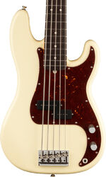 Solid body elektrische bas Fender American Professional II Precision Bass V (USA, RW) - olympic white