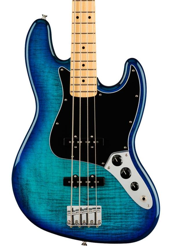 Solid body elektrische bas Fender Player Jazz Bass Plus Top (MEX, MN) - Blue burst