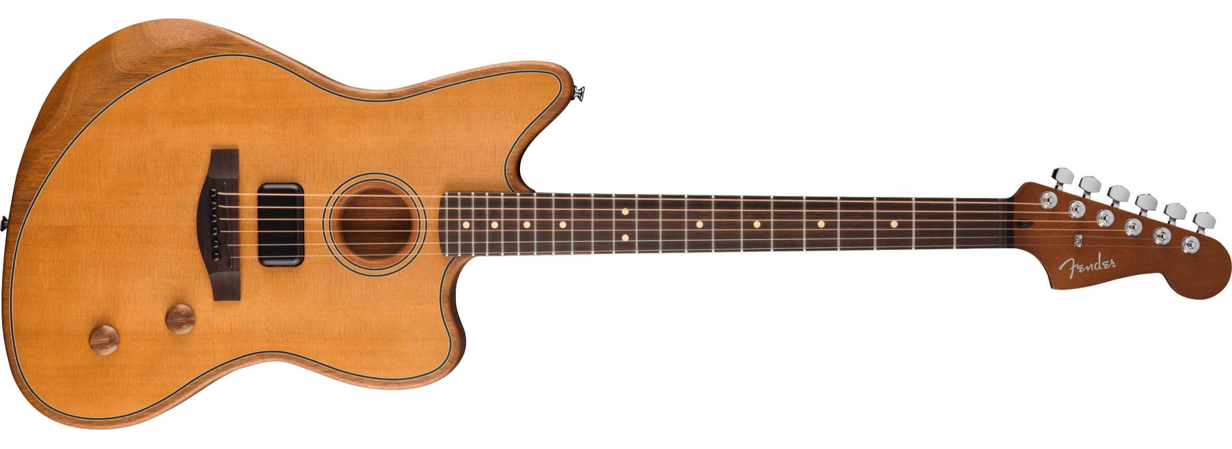 Folk gitaar Fender Acoustasonic Standard Jazzmaster (RW) - Aged natural