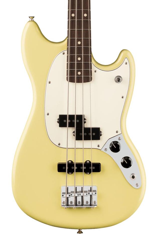 Solid body elektrische bas Fender Player II Mustang Bass PJ (MEX, RW) - Hialeah yellow