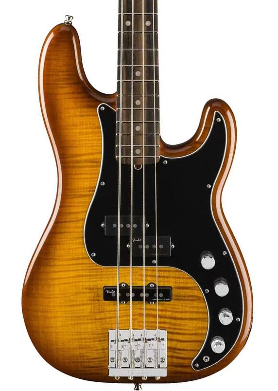 Solid body elektrische bas Fender American Ultra Precision Bass Ltd (USA, EB) - Tiger's eye