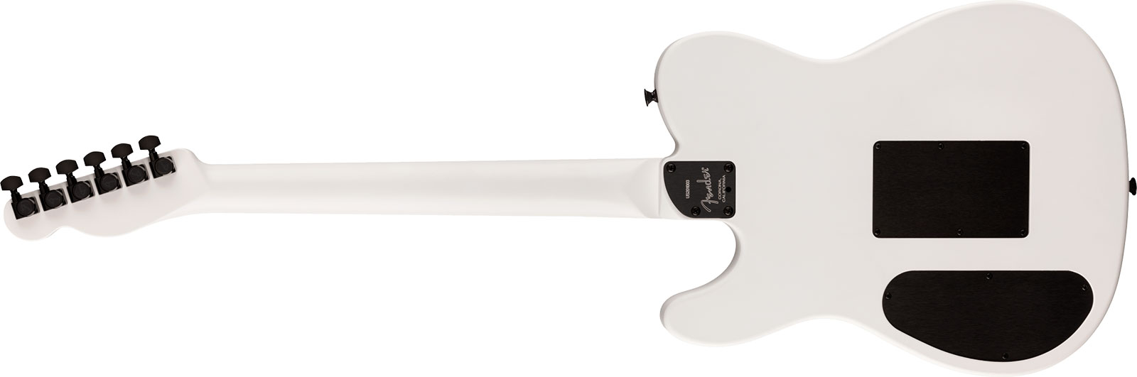 Fender Jack White Triplesonic Acoustasonic Tele Signature - Satin Arctic White With Black Top - Folk gitaar - Variation 1