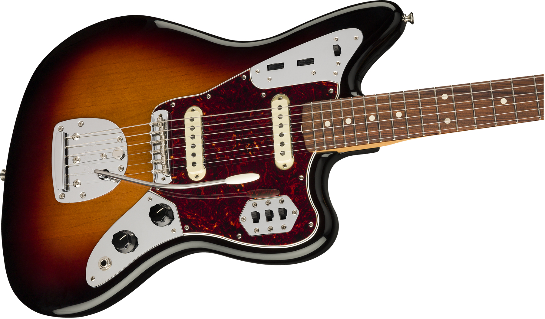 Fender Jaguar 60s Vintera Vintage Mex Pf - 3-color Sunburst - Retro-rock elektrische gitaar - Variation 2