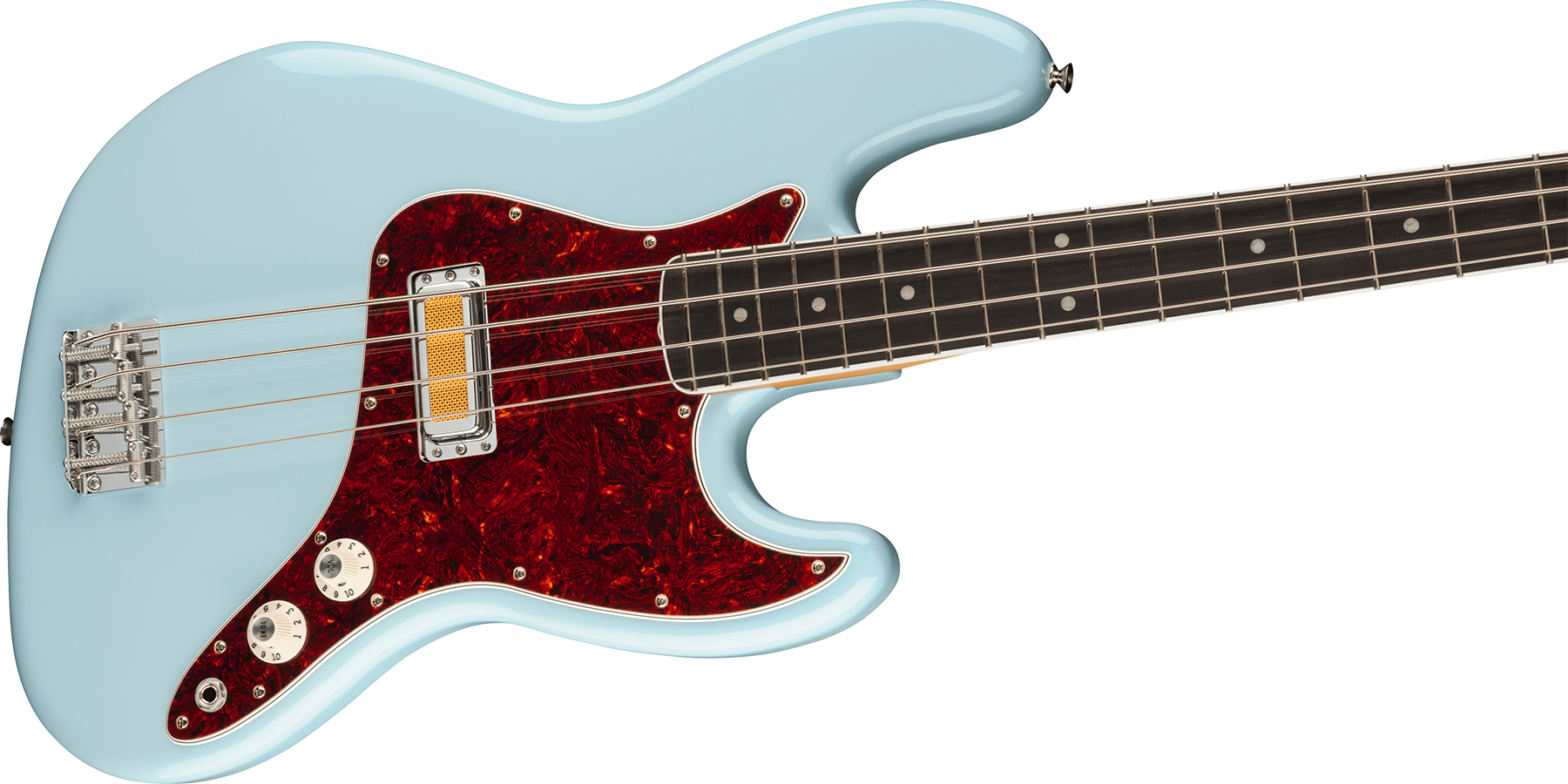 Fender Jazz Bass Gold Foil Ltd Mex Eb - Sonic Blue - Solid body elektrische bas - Variation 2