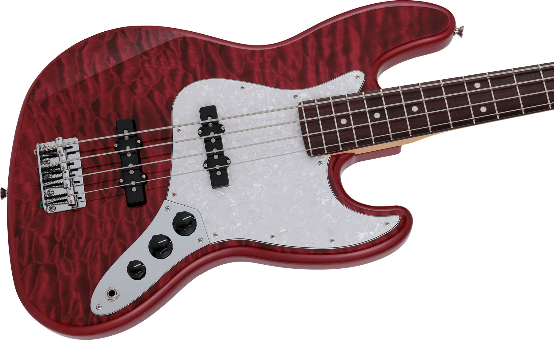 Fender Jazz Bass Hybrid Ii Mij Jap Rw - Quilt Red Beryl - Solid body elektrische bas - Variation 2