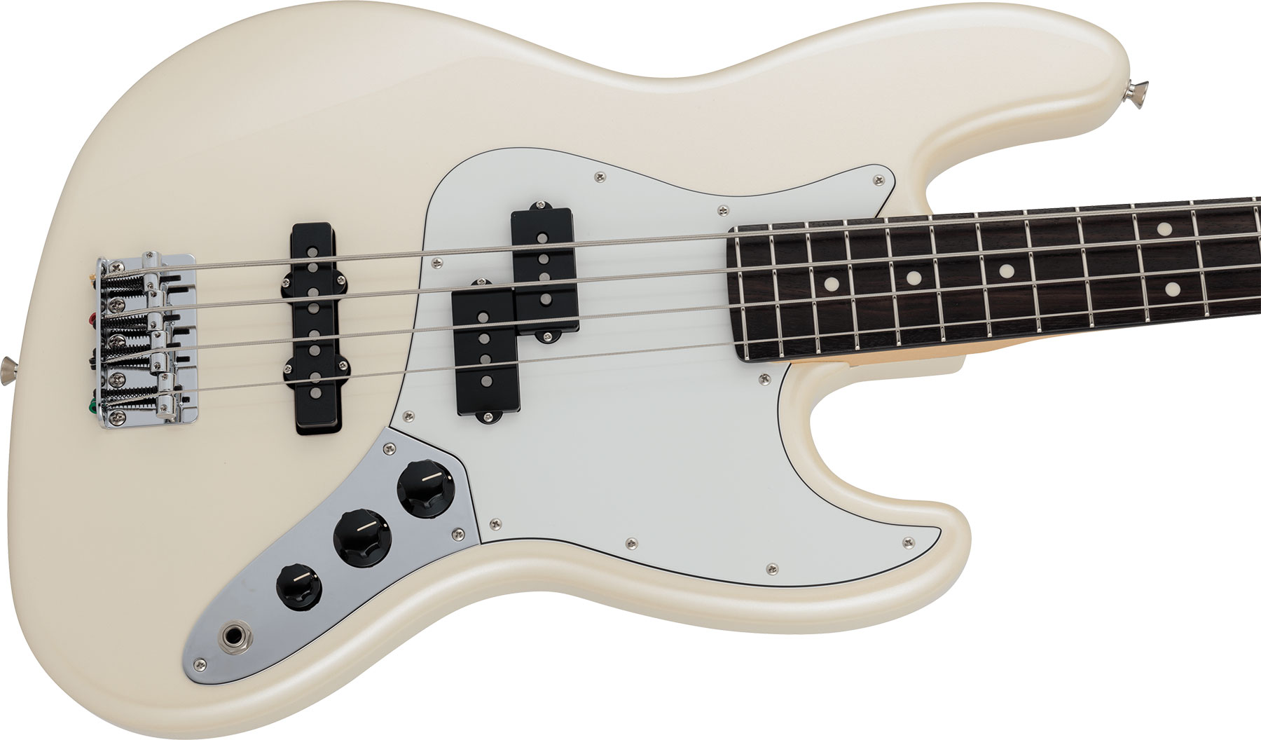 Fender Jazz Bass Hybrid Ii Pj Mij Jap Rw - Olympic Pearl - Solid body elektrische bas - Variation 2