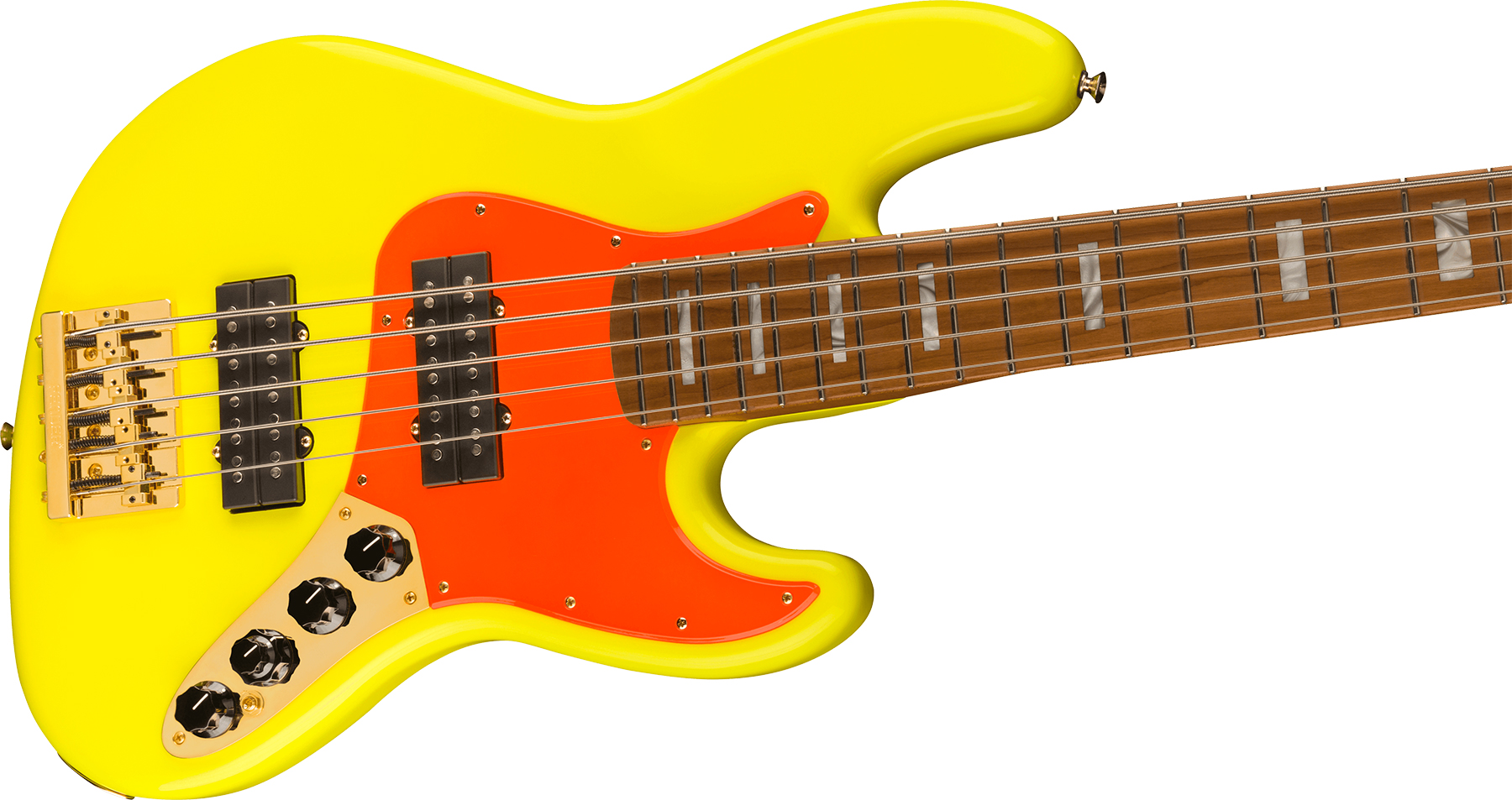 Fender Jazz Bass Mononeon V Mex Signature 5c Active Mn - Neon Yellow - Solid body elektrische bas - Variation 2