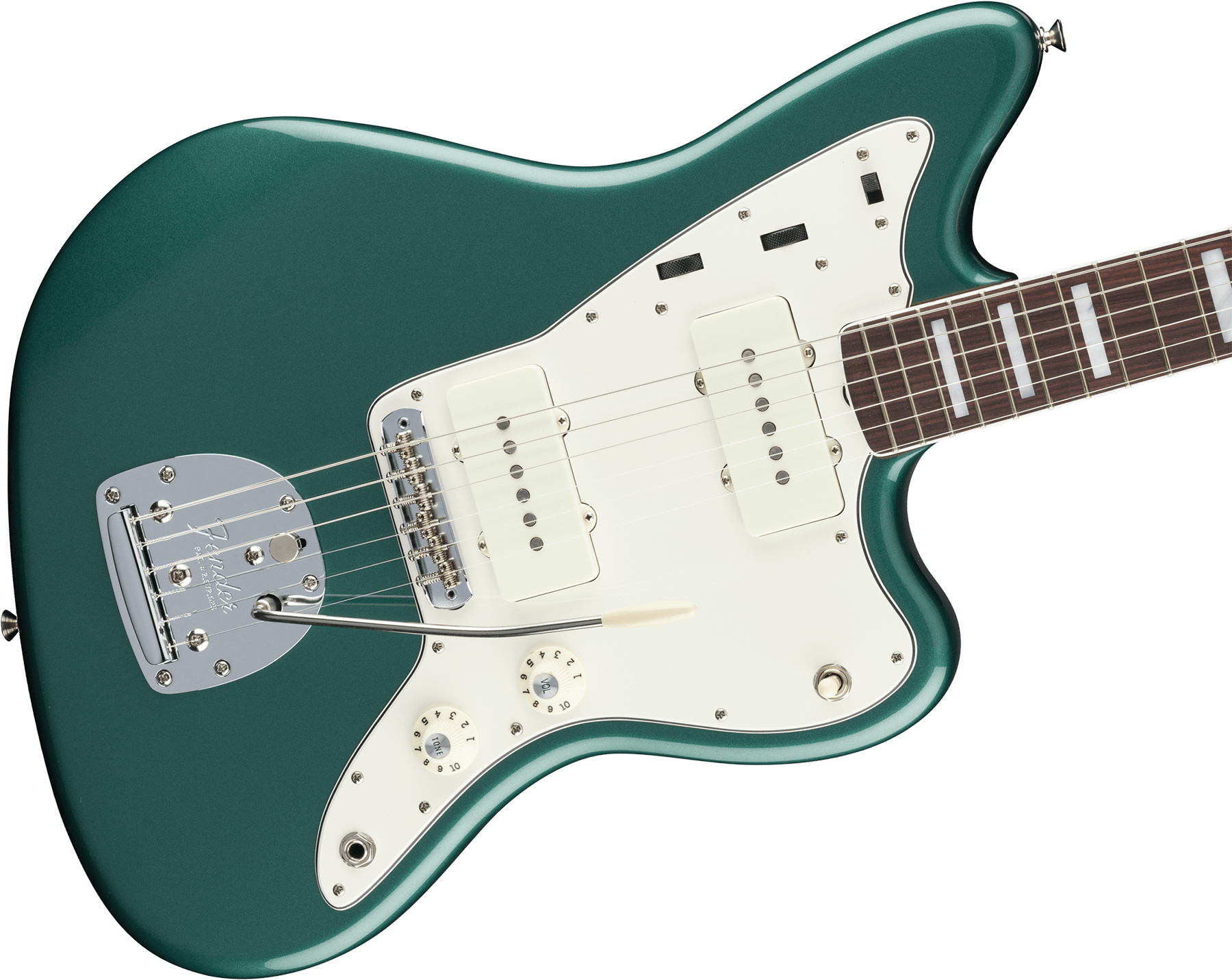 Fender Jazzmaster 1966 American Vintage Ii Usa 2s Trem Rw - Sherwood Green Metallic - Retro-rock elektrische gitaar - Variation 2