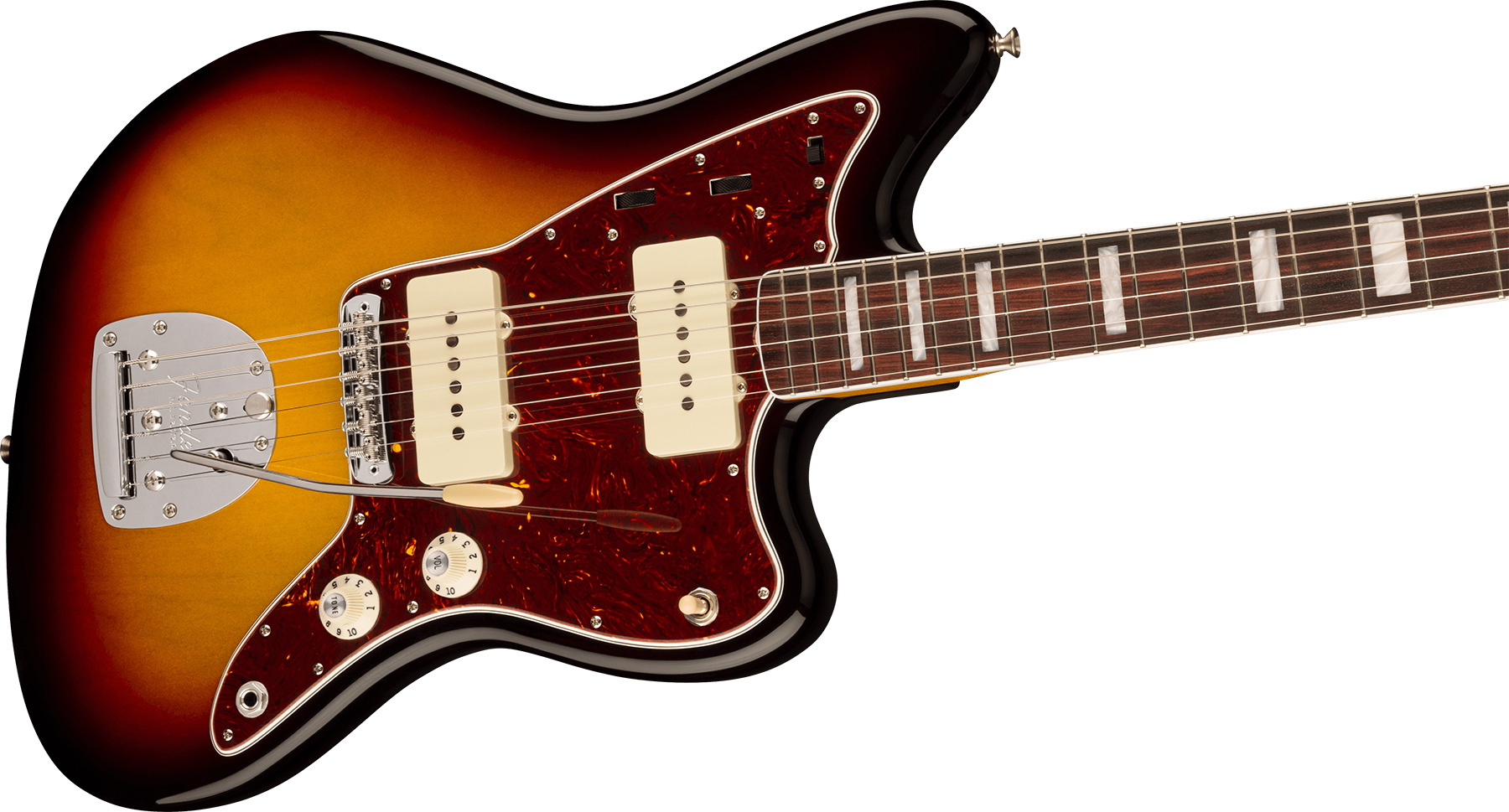 Fender Jazzmaster 1966 American Vintage Ii Usa Sh Trem Rw - 3-color Sunburst - Retro-rock elektrische gitaar - Variation 2