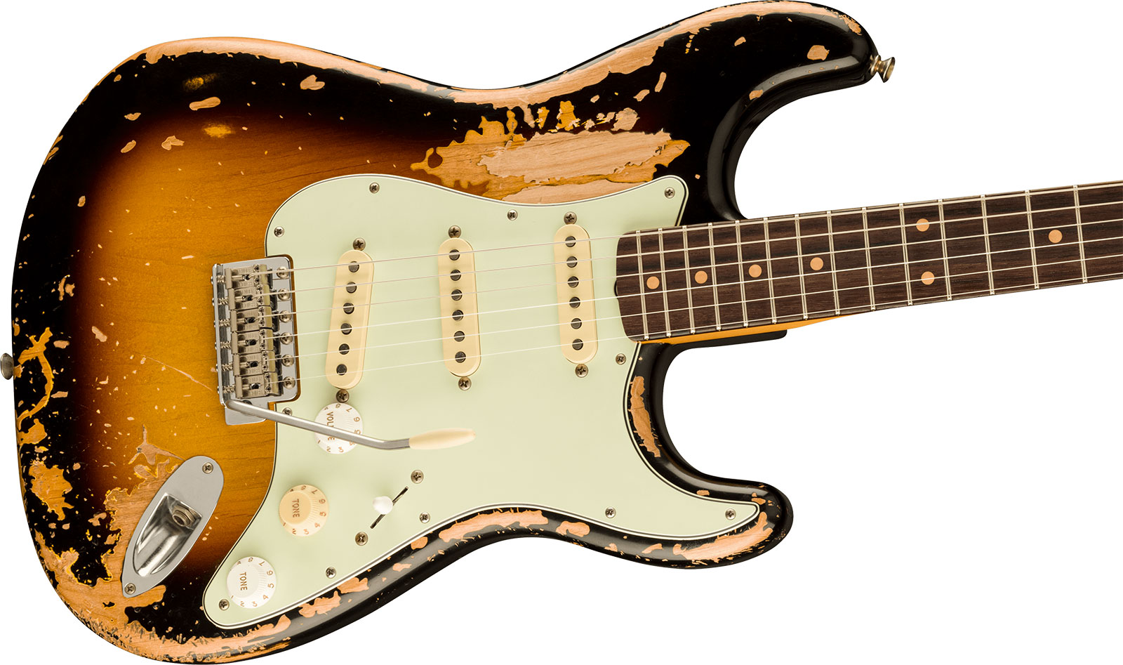 Fender Mike Mccready Strat Mex Signature 3s Trem Rw - Road Worn 3-color Sunburst - Kenmerkende elektrische gitaar - Variation 2