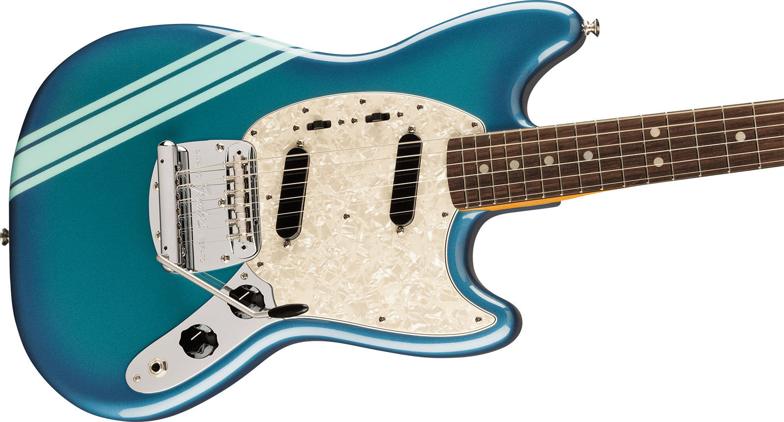 Fender Mustang 70s Competition Vintera 2 Mex 2s Trem Rw - Competition Blue - Retro-rock elektrische gitaar - Variation 2