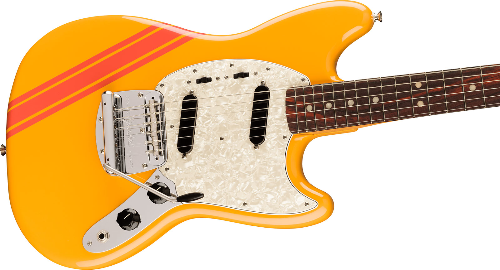 Fender Mustang 70s Competition Vintera 2 Mex 2s Trem Rw - Competition Orange - Retro-rock elektrische gitaar - Variation 2